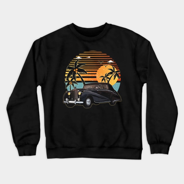 Rolls-Royce Silver Dawn Drophead 1949 car sunset Crewneck Sweatshirt by JocelynnBaxter